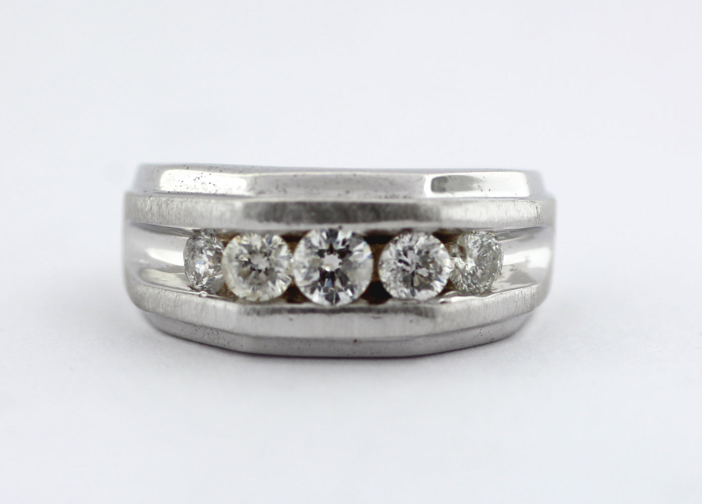 14KW 1.00 CTTW DIAMOND GENTS RING G-I1