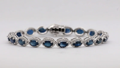 14KW 12.00 Carat TW Sapphire and Diamond Bracelet image