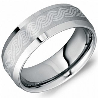 CROWN TUNGSTEN GENTS RING TU-0008