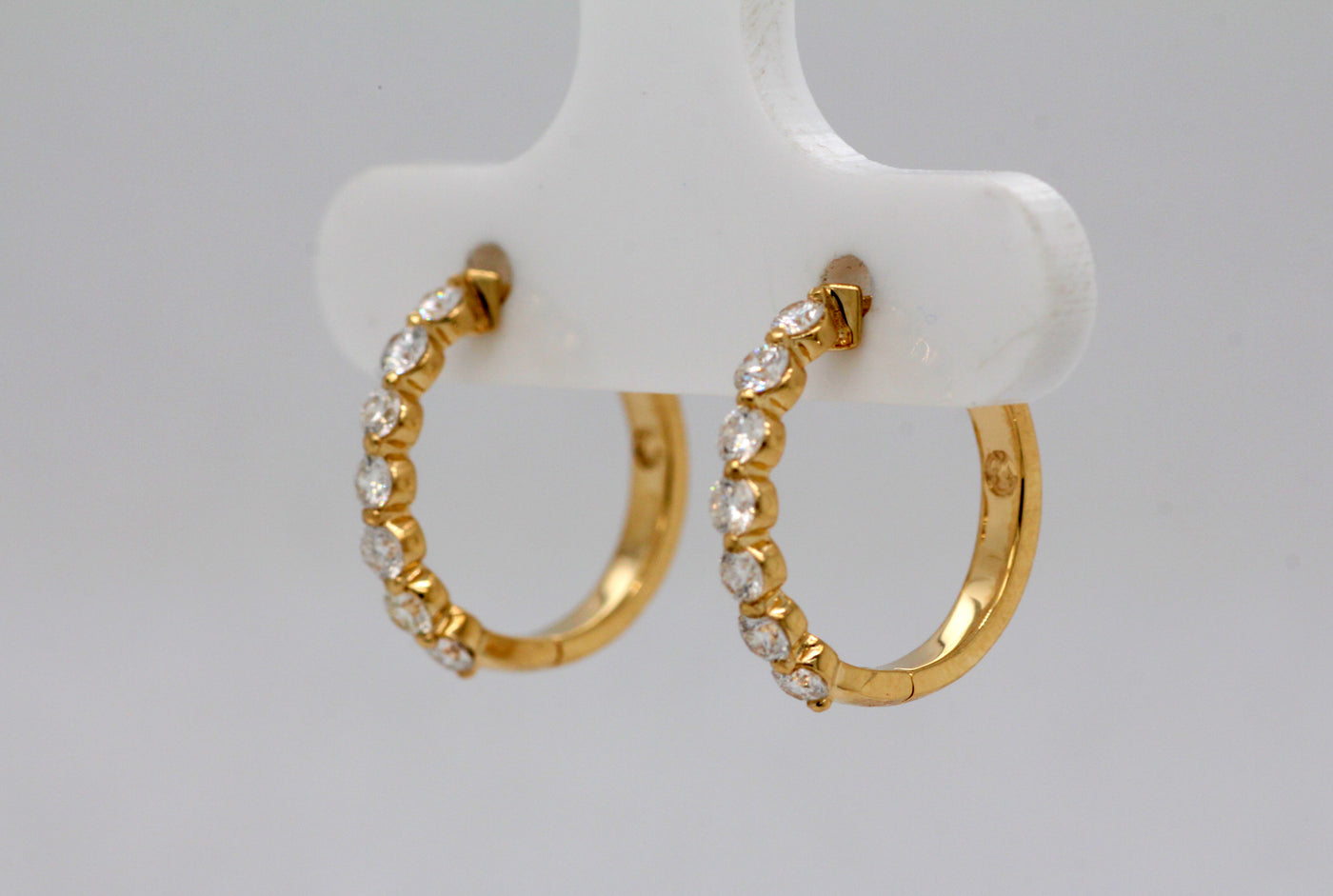 14KY .46 Cttw Diamond Small Hoop Earrings image