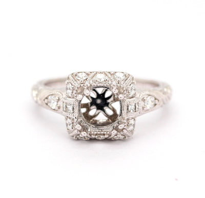 18KW .33 CTTW DIAMOND HALO ENGAGEMENT SETTING
