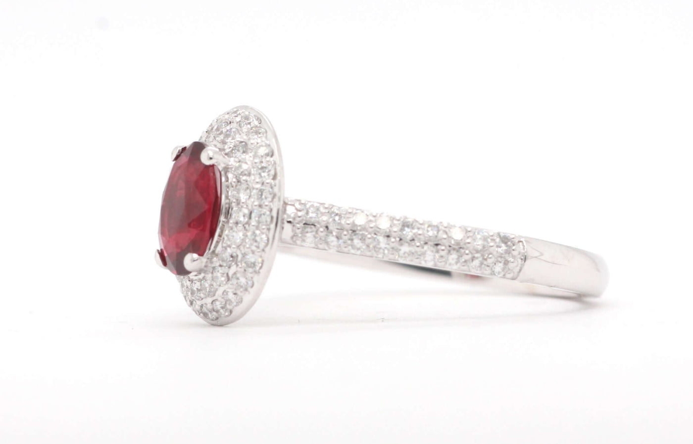 14KW .66 Ct Ruby And Diamond Ring .45 Cttw