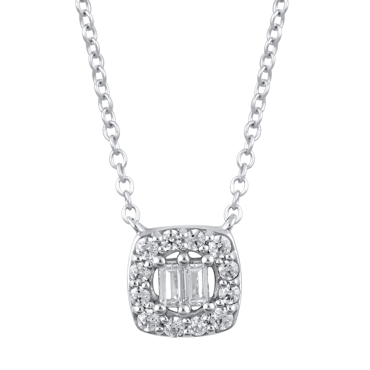 10KW Diamond Halo Necklace