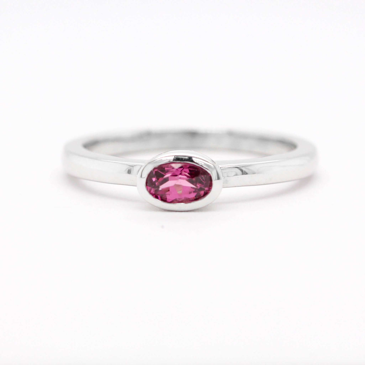 14KW .30 CT OVAL PINK TOURMALINE RING image