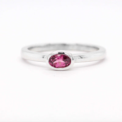 14KW .30 CT OVAL PINK TOURMALINE RING image