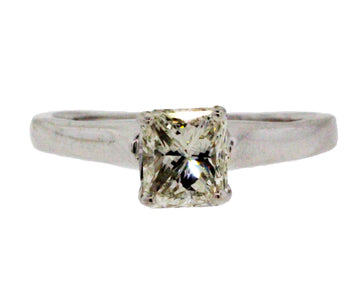18KW .85CT PRINCESS SOLITAIRE RING J-VS2