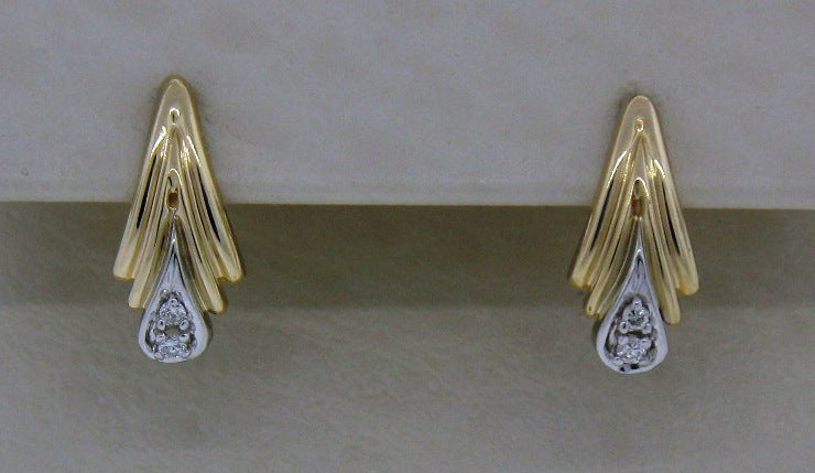14KTT DIAMOND FANCY EARRINGS