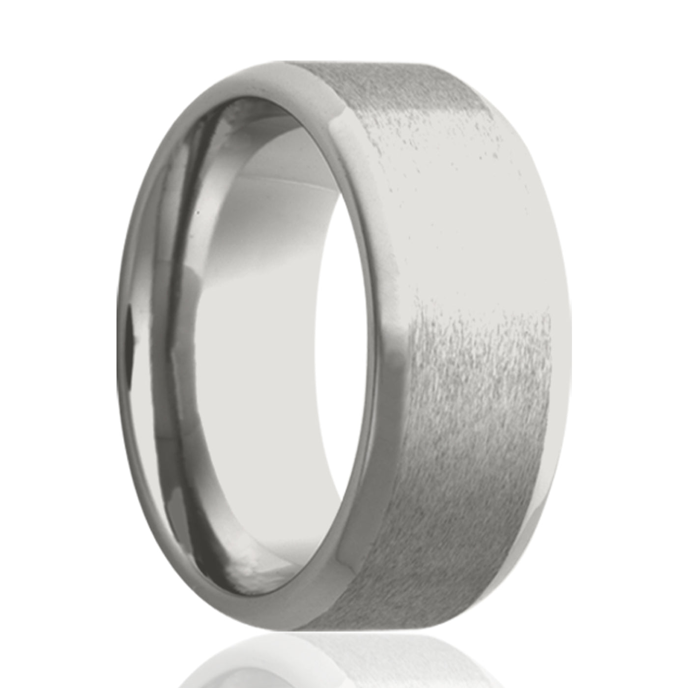 8mm Cobalt Bevel Edge Satin Center ring