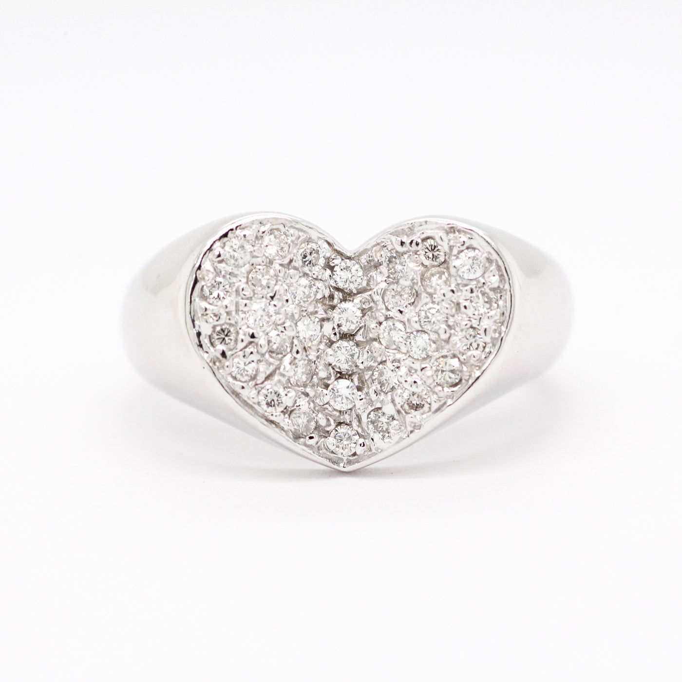 14KW .35 CTTW DIAMOND HEART RING H-SI1