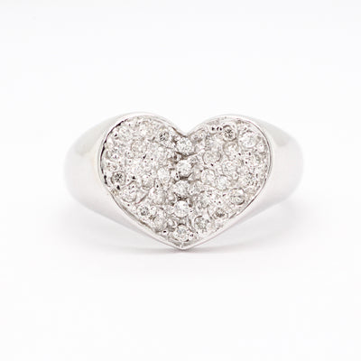 14KW .35 CTTW DIAMOND HEART RING H-SI1