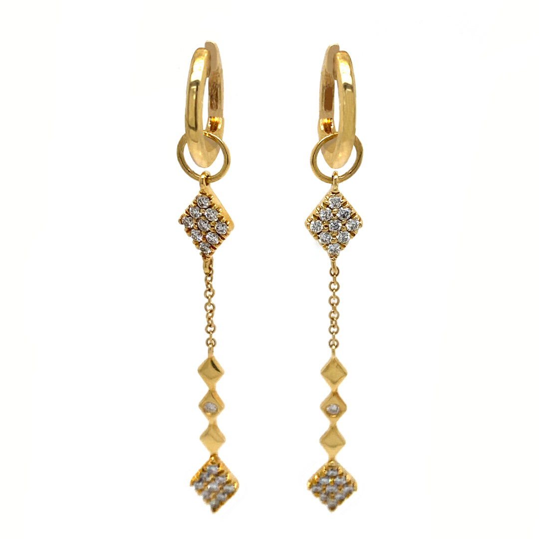 18KY .38 Cttw Diamond Earrings