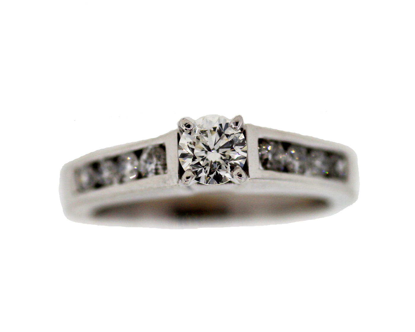 14KW .65CTTW DIAMOND ENGAGEMENT RING .25CT CTR