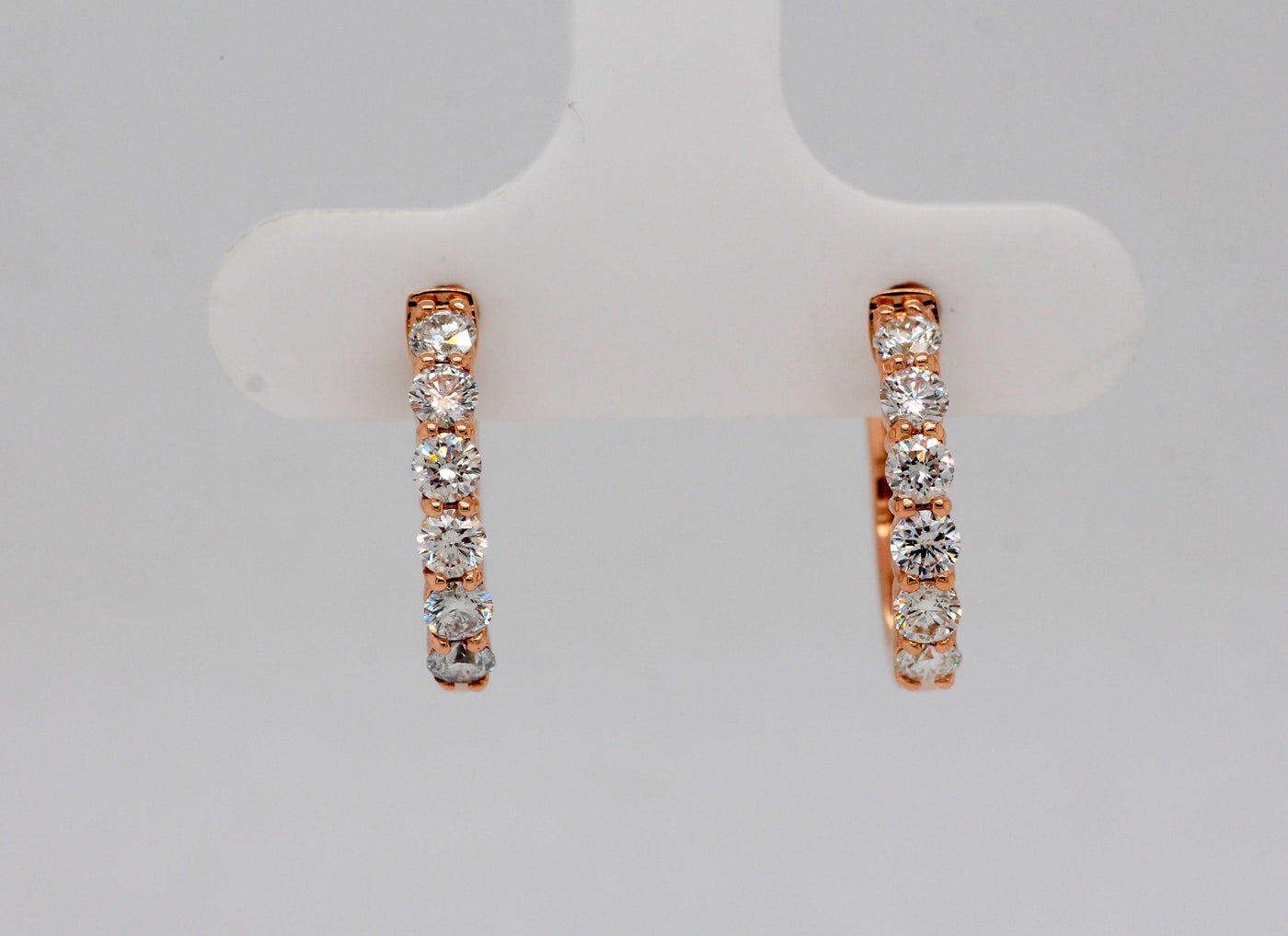 14KR .58 Cttw Diamond Small Hoop Earrings