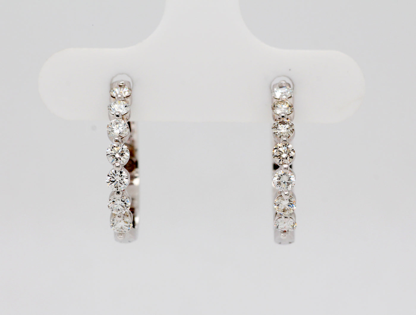 14KW .70 Cttw Diamond Small Hoop Earrings
