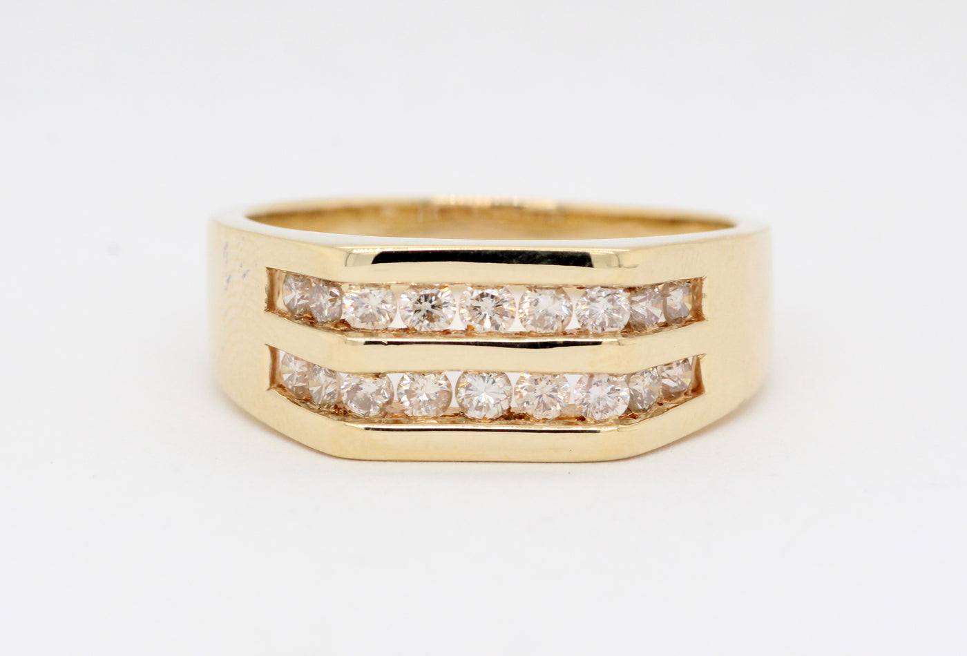 Estate 14KY .75 Cttw Diamond Gents Ring, H-SI1