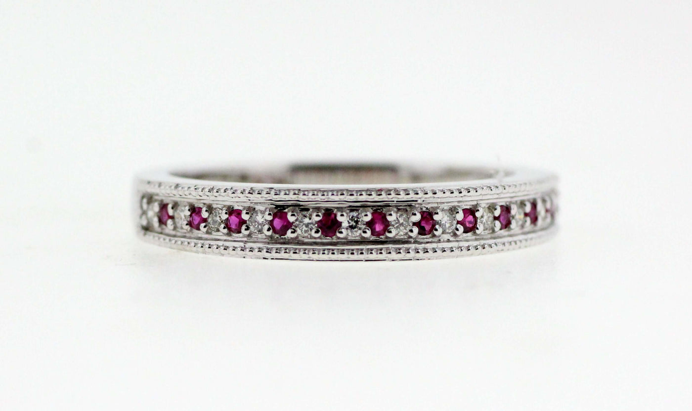 14KW .09 CTTW RUBY AND DIAMOND RING .07 CTTW image