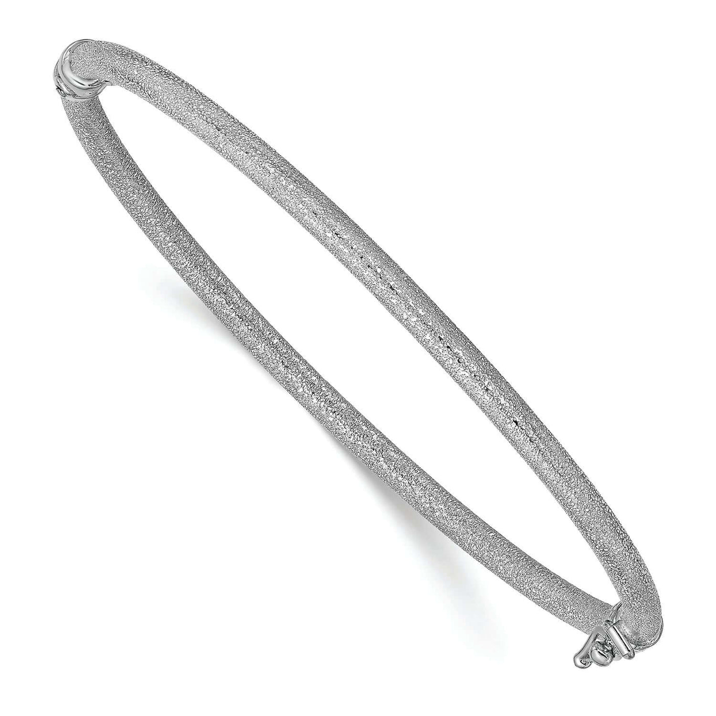 14KW TEXTURED HINGED BANGLE BRACELET