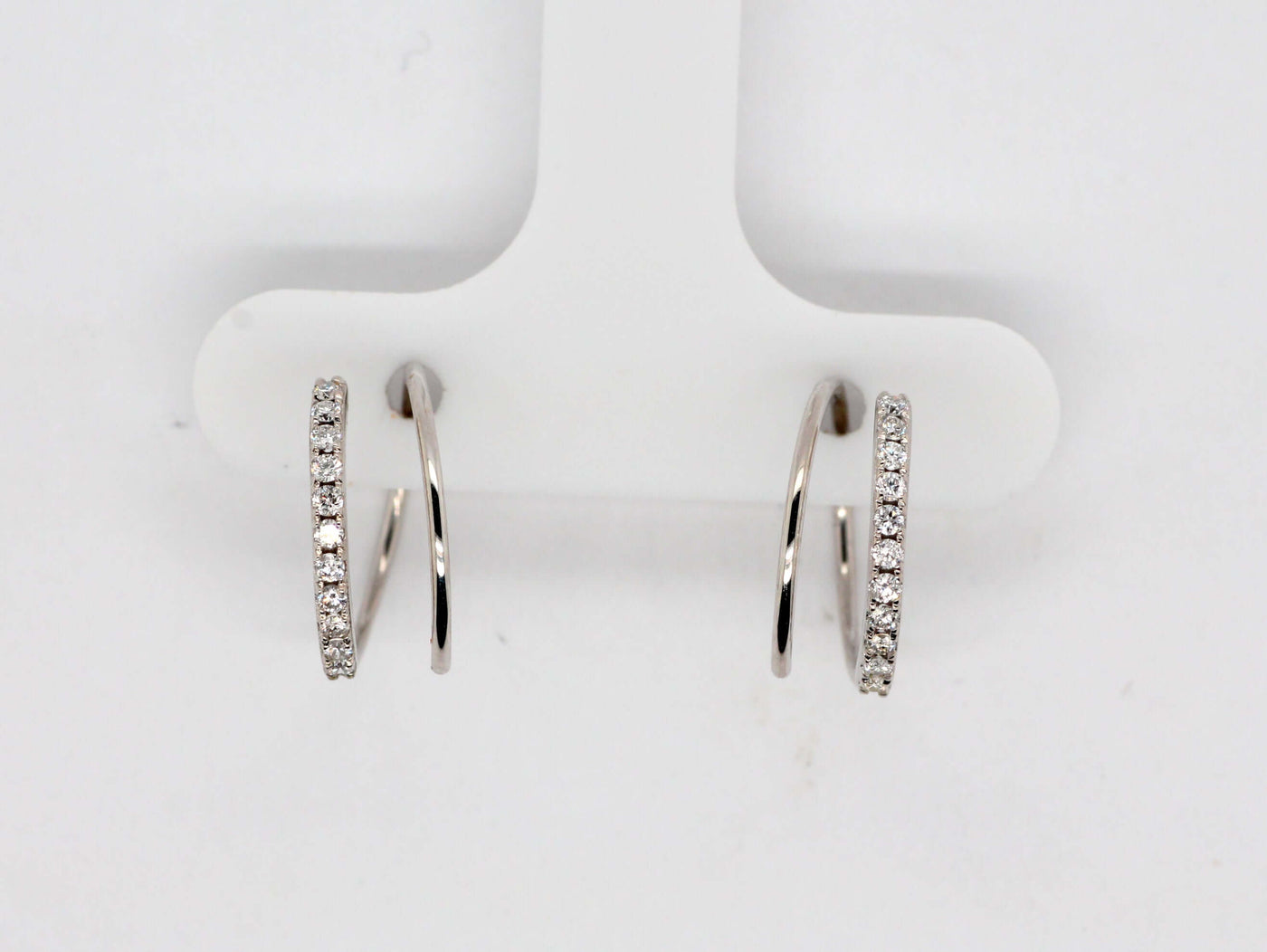 14KW .24 Cttw Diamond J inside/out hoop earrings. H-SI2 image