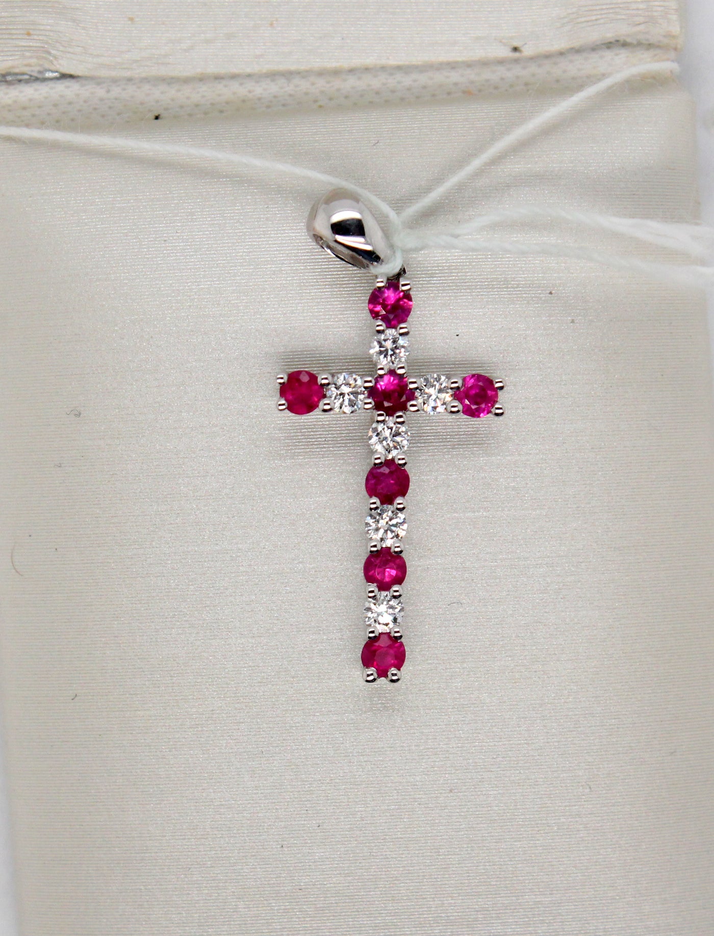 18KW .38 Cttw Ruby and .20 Cttw Diamond Pendant