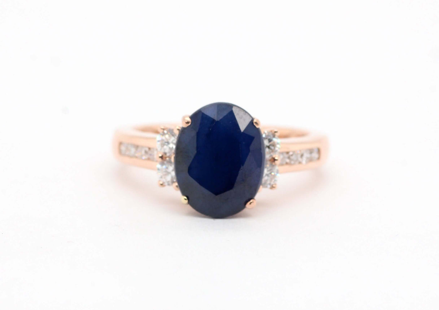 14KR 4.52 CT Sapphire and Diamond ring, .4 CTTW GH-SI1 image