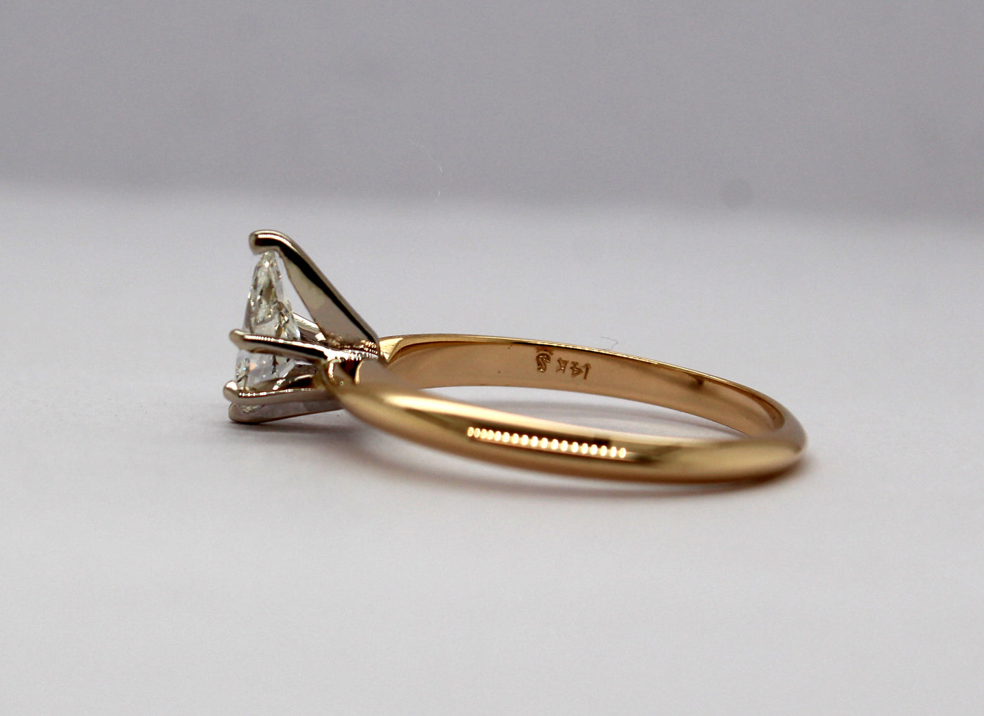 14KY .45 Ct Pear Shaped Diamond Solitaire Ring