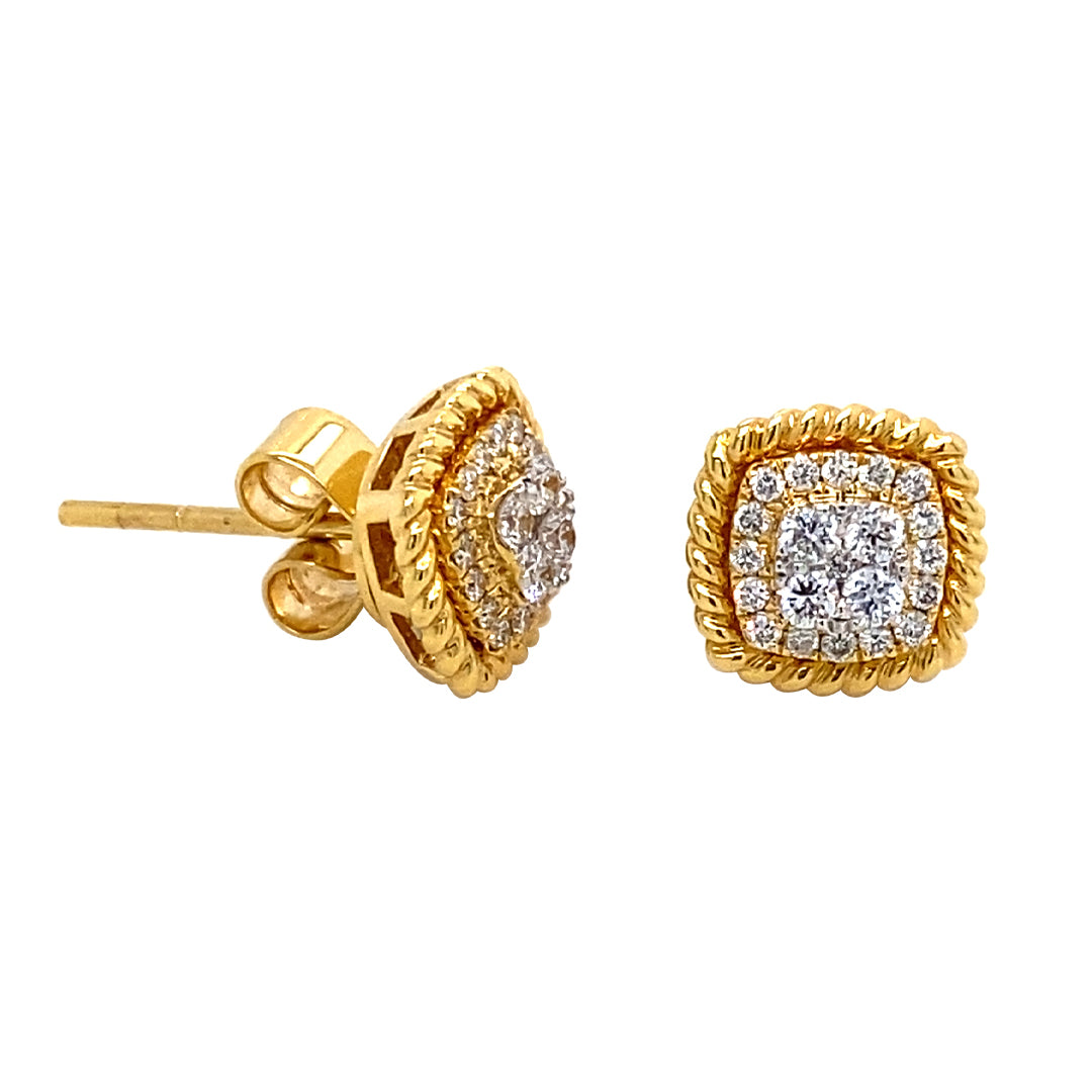 18KY .37 Cttw Diamond Earrings