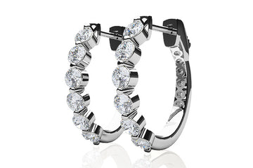 14KW 1.58 CTTW DIAMOND HOOP EARRINGS, HI-SI2
