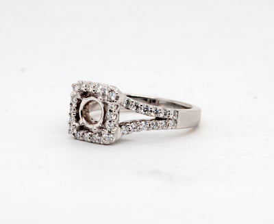 18KW 1.00 Cttw Diamond Semi Mount Ring