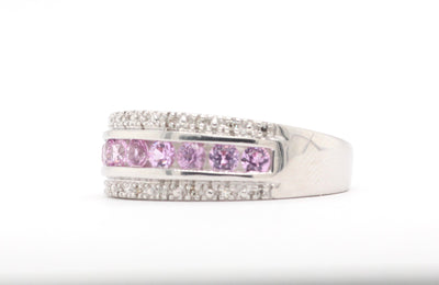 Estate 14KW .56 Cttw Pink Sapphire And Diamond Ring