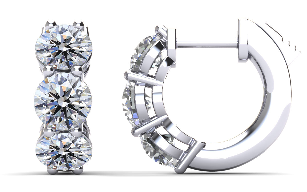 14KW .98 Cttw Diamond Small Hoop Earrings