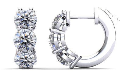 14KW .98 Cttw Diamond Small Hoop Earrings