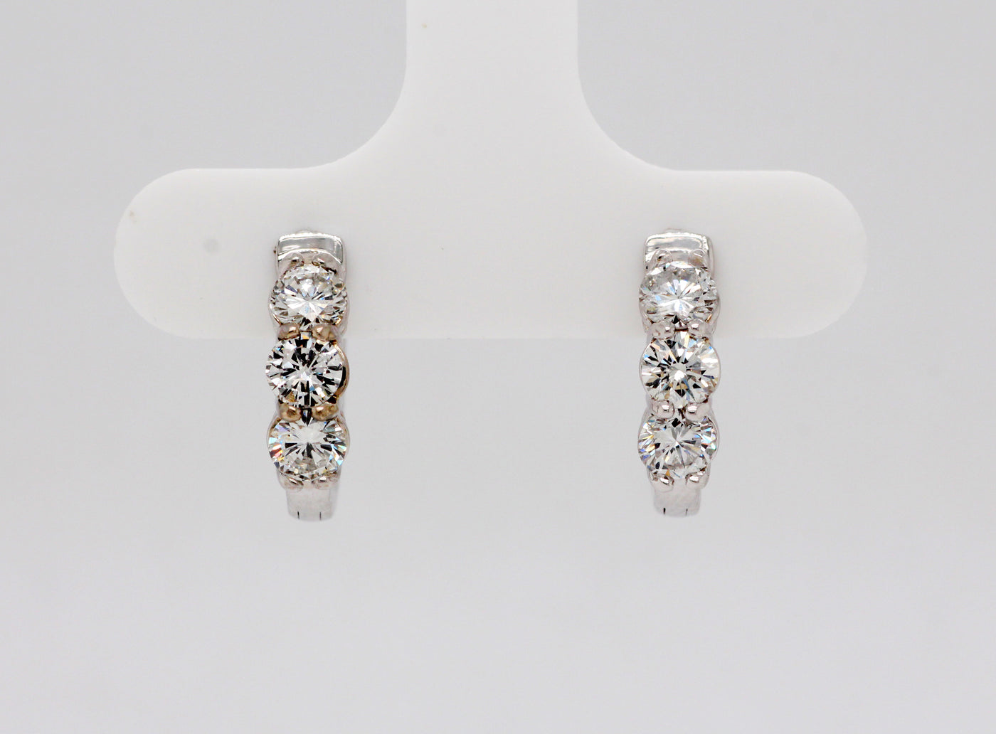 14KW .98 Cttw Diamond Small Hoop Earrings