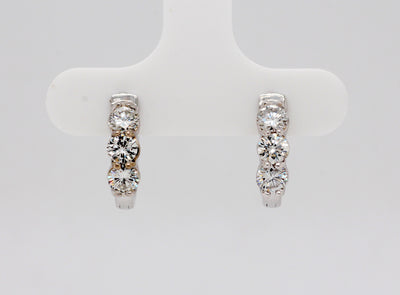 14KW .98 Cttw Diamond Small Hoop Earrings