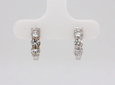 14KW .98 Cttw Diamond Small Hoop Earrings image