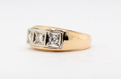 Estate 14KTT .50 Cttw Diamond Gents Ring, JK-SI2