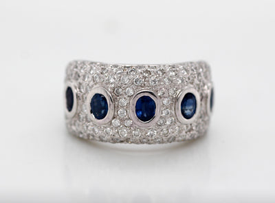 18KW 1.50 CTTW SAPPHIRE AND DIAMOND RING , 1.05 CTTW H-SI2