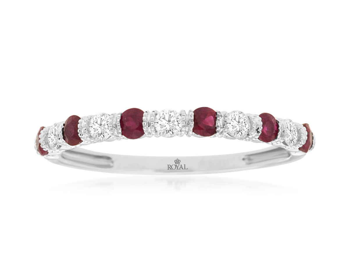 14Kw .28 Cttw Ruby And Diamond Ring