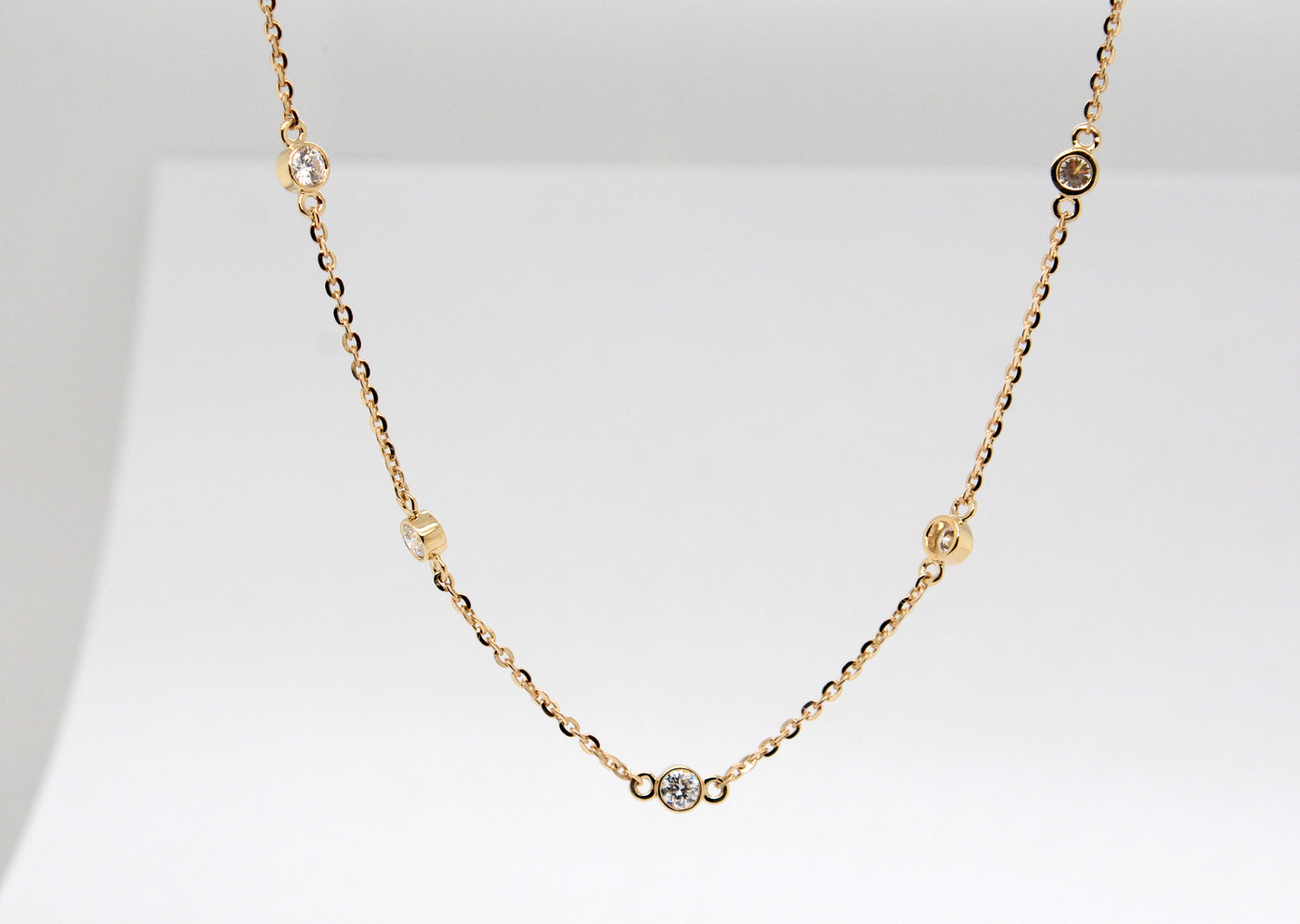 14KY 1.09 Cttw Lab Grown Diamond By the Yard Necklace