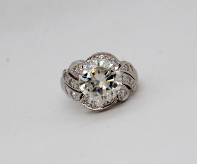 Estate 14KW 4.08 Cttw Diamond Ring