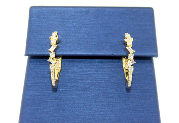 18KY Diamond Hoop Earrings