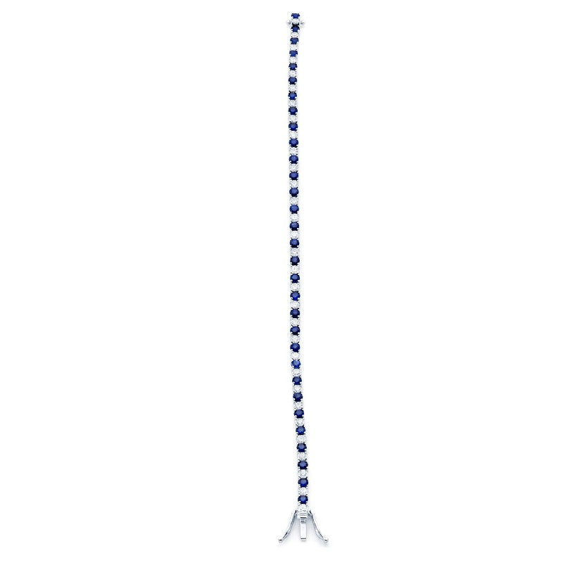 18KW 3.08 Cttw Sapphire and 2.50 Cttw Diamond Bracelet