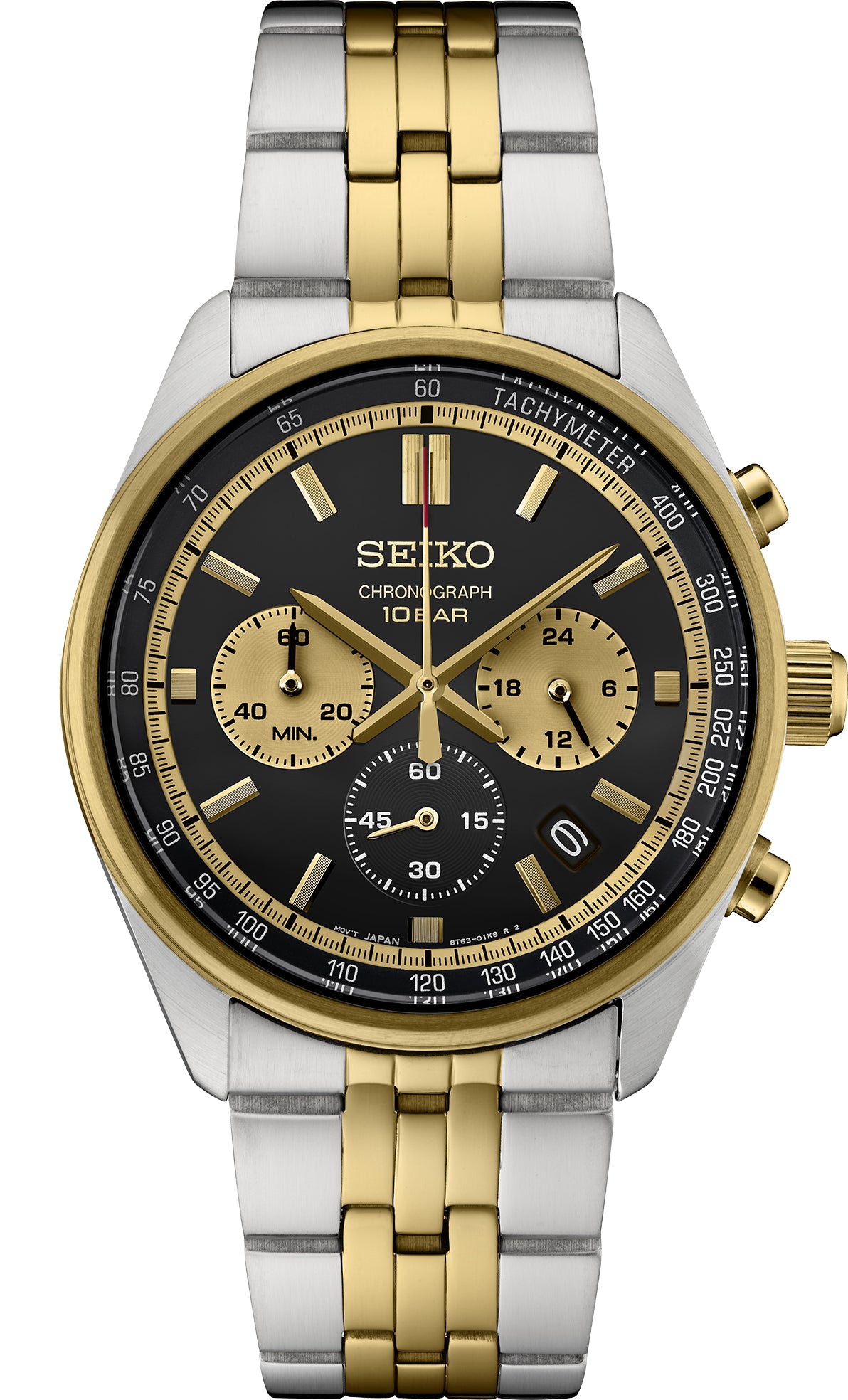 Gts Seiko SSB430 Two Tone Chronograph Black Dial Watch