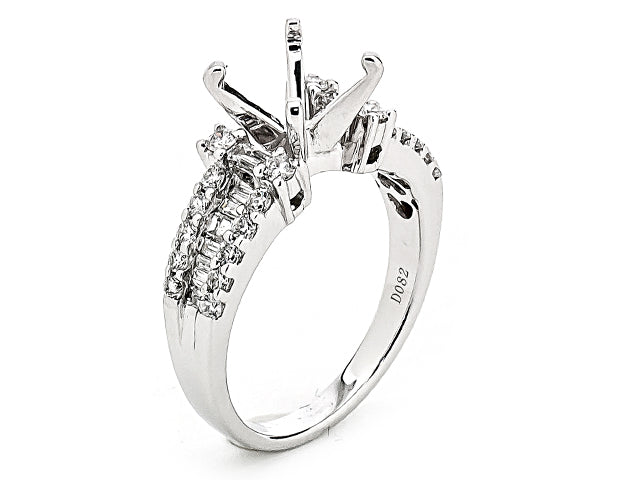 18KW .74 Cttw Diamond Semi Mount Ring
