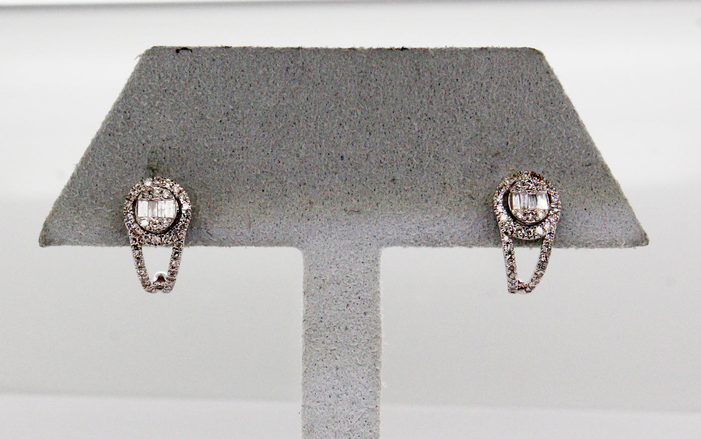 14KW .33 Cttw Diamond Halo Earrings H in Color and SI2 in Clarity