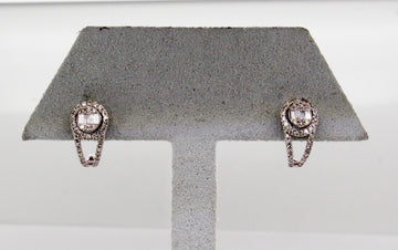 14KW .33 Cttw Diamond Halo Earrings H in Color and SI2 in Clarity