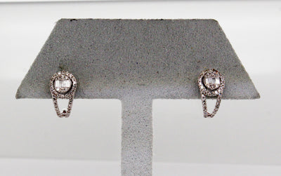 14KW .33 Cttw Diamond Halo Earrings H in Color and SI2 in Clarity