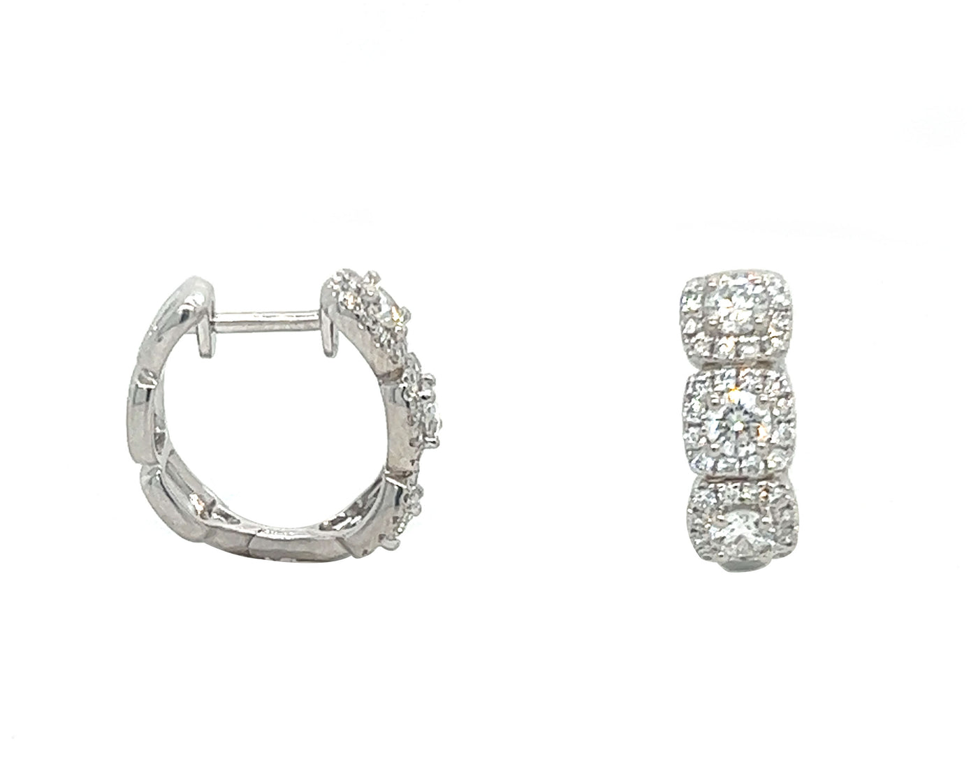 18KW Diamond Huggie Earrings