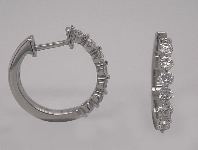 18KW Diamond Huggie-style Earrings