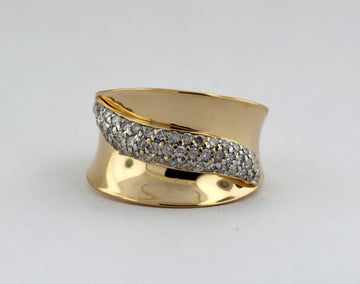 14KY .50 CTTW DIAMOND WIDE BAND I-I1