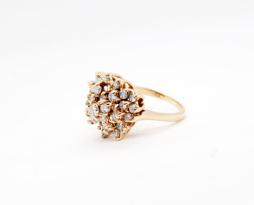 Estate 14KY 1.85 Cttw Diamond Cluster Ring